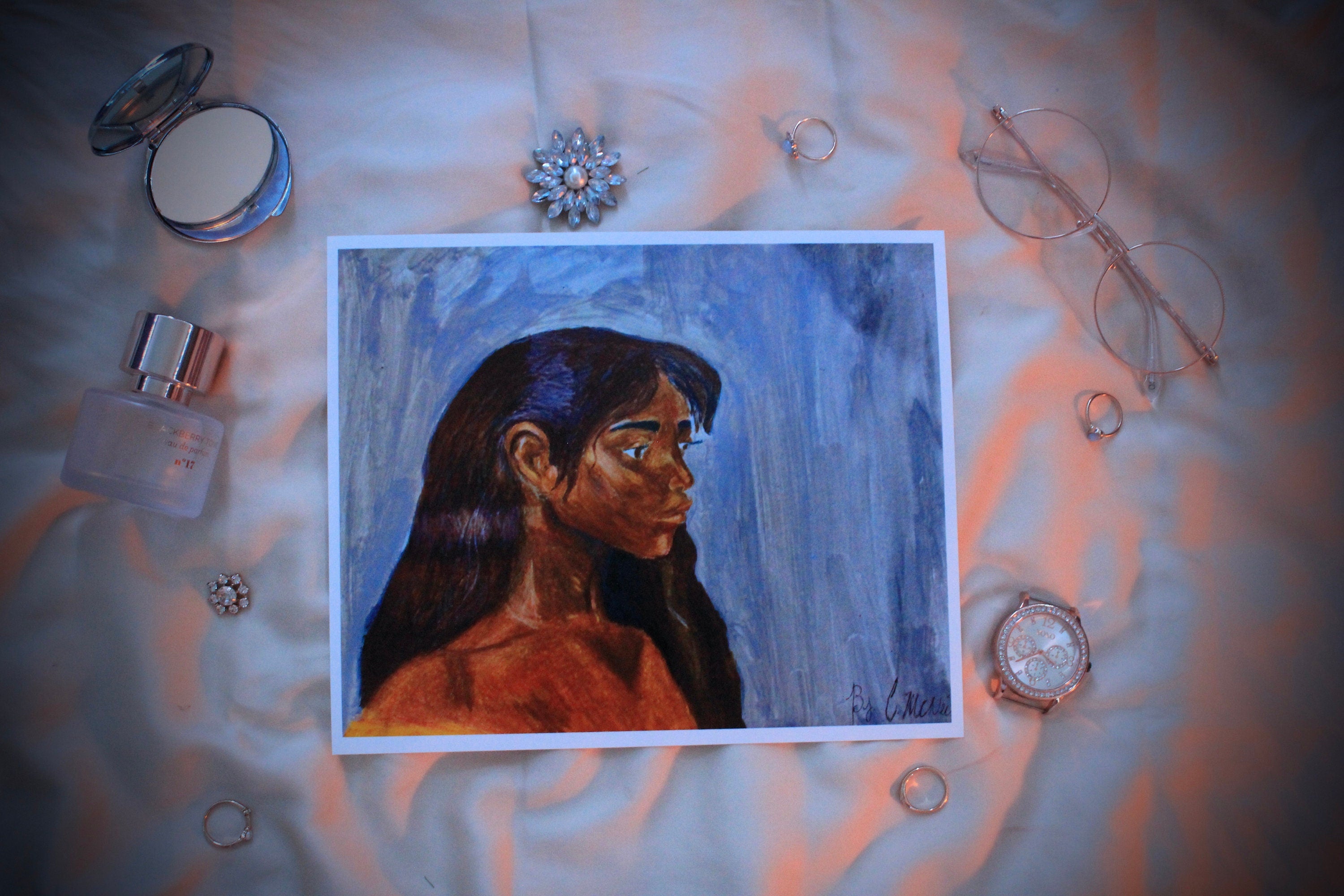 Brown skin women's portrait- Fine art Print- Contemporary arts available in 8x10