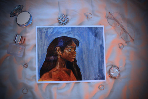 Brown skin women's portrait- Fine art Print- Contemporary arts available in 8x10
