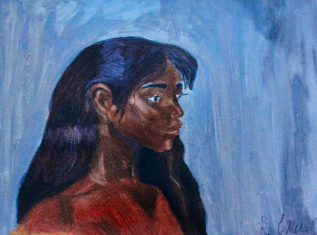 Brown skin women's portrait- Fine art Print- Contemporary arts available in 8x10