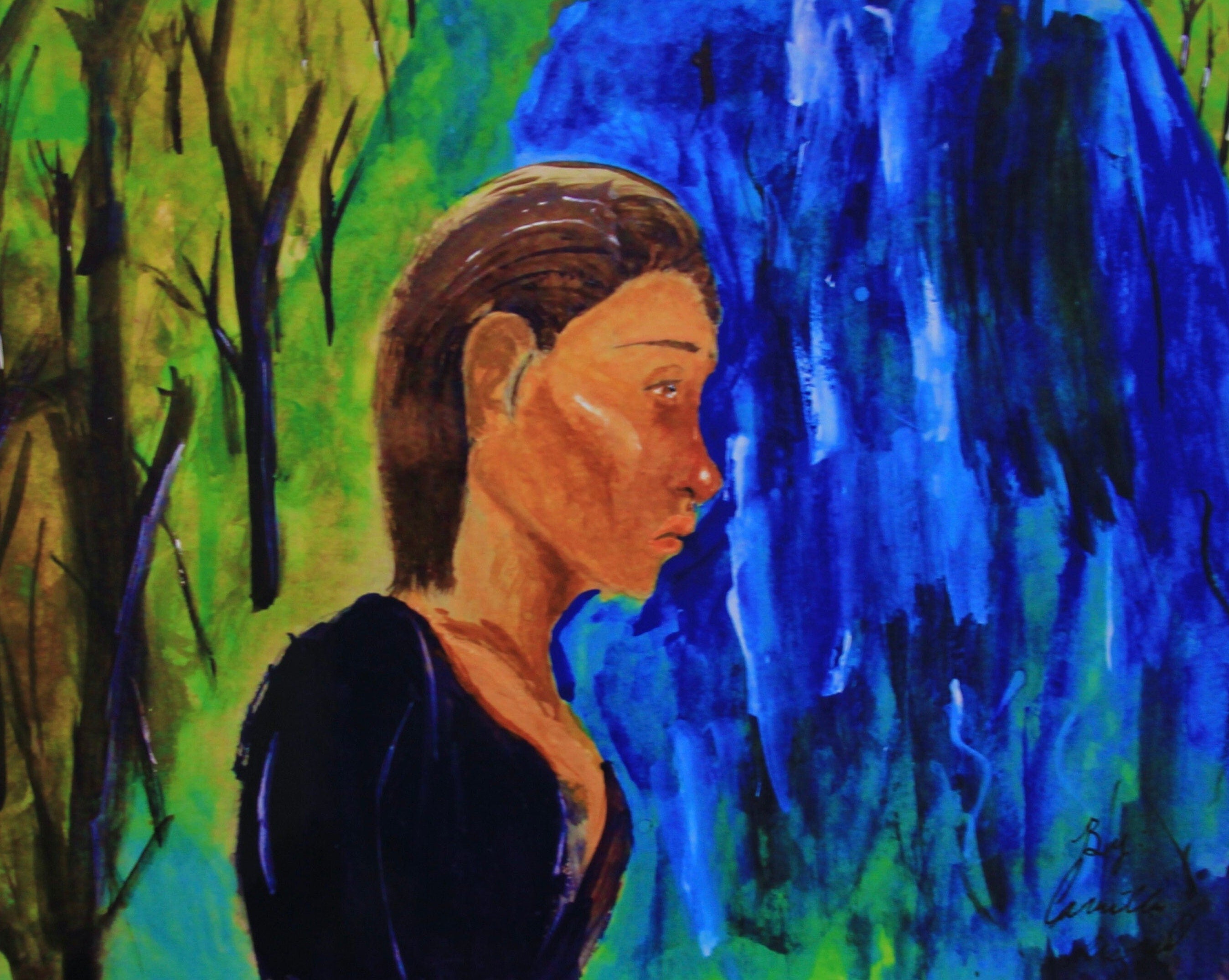 Sad women near the river- fine art print -available in 8x11