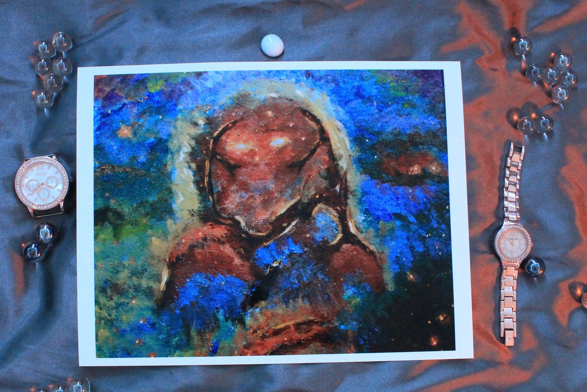 Nebula galaxy- oil paint print- Fine Arts Print