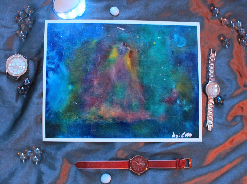 Nebula Galaxy 1- oil paint print- Fine Arts Print