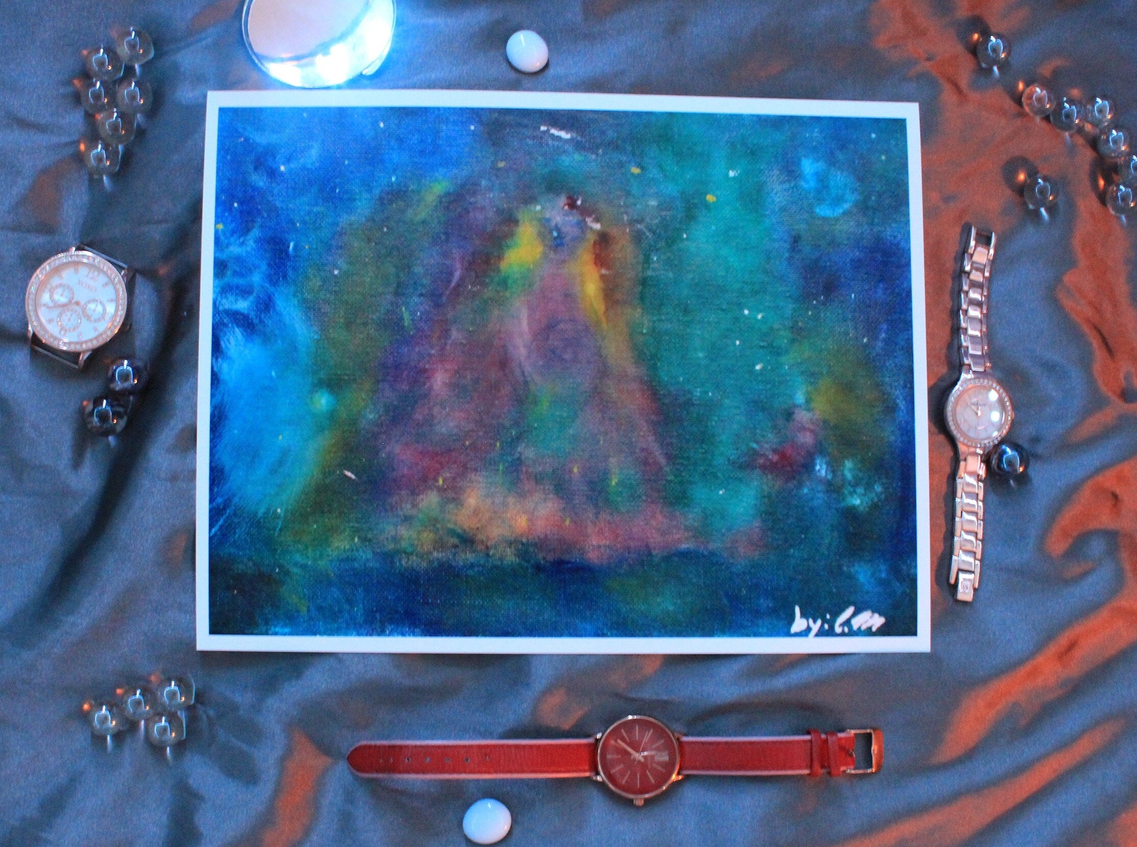 Nebula Galaxy 1- oil paint print- Fine Arts Print