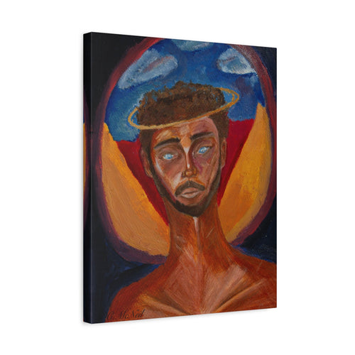 Angelic Man Stain glass oil paint on Matte Canvas, Stretched, 1.25"