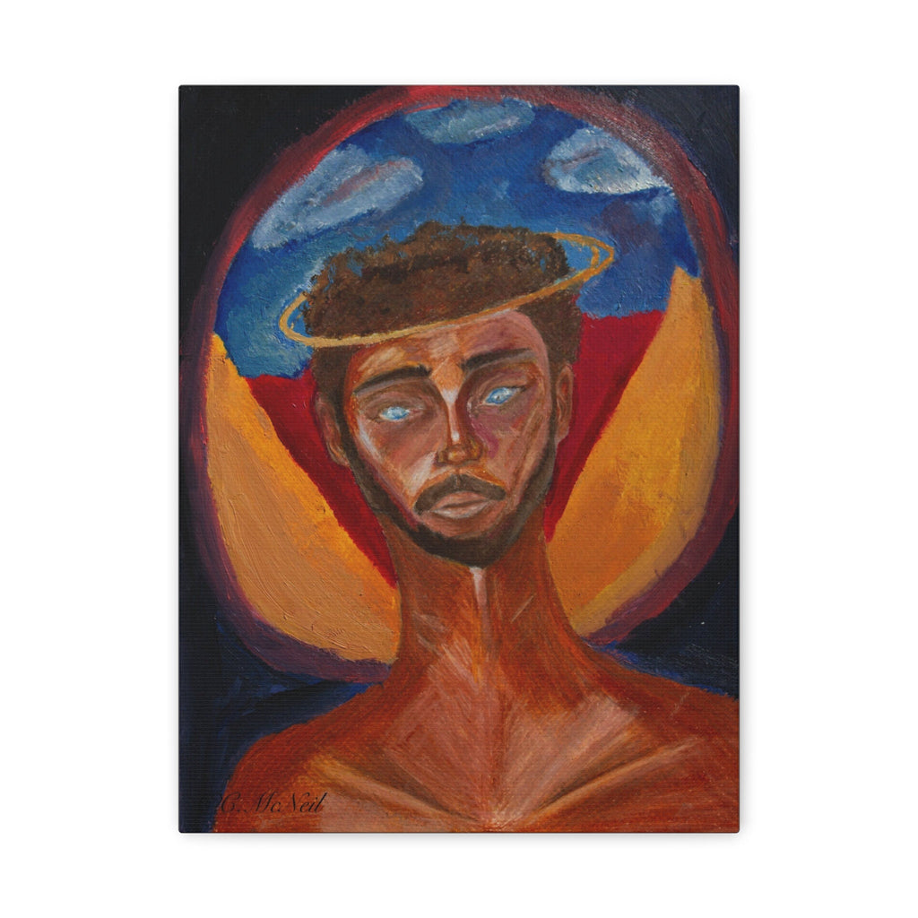 Angelic Man Stain glass oil paint on Matte Canvas, Stretched, 1.25"