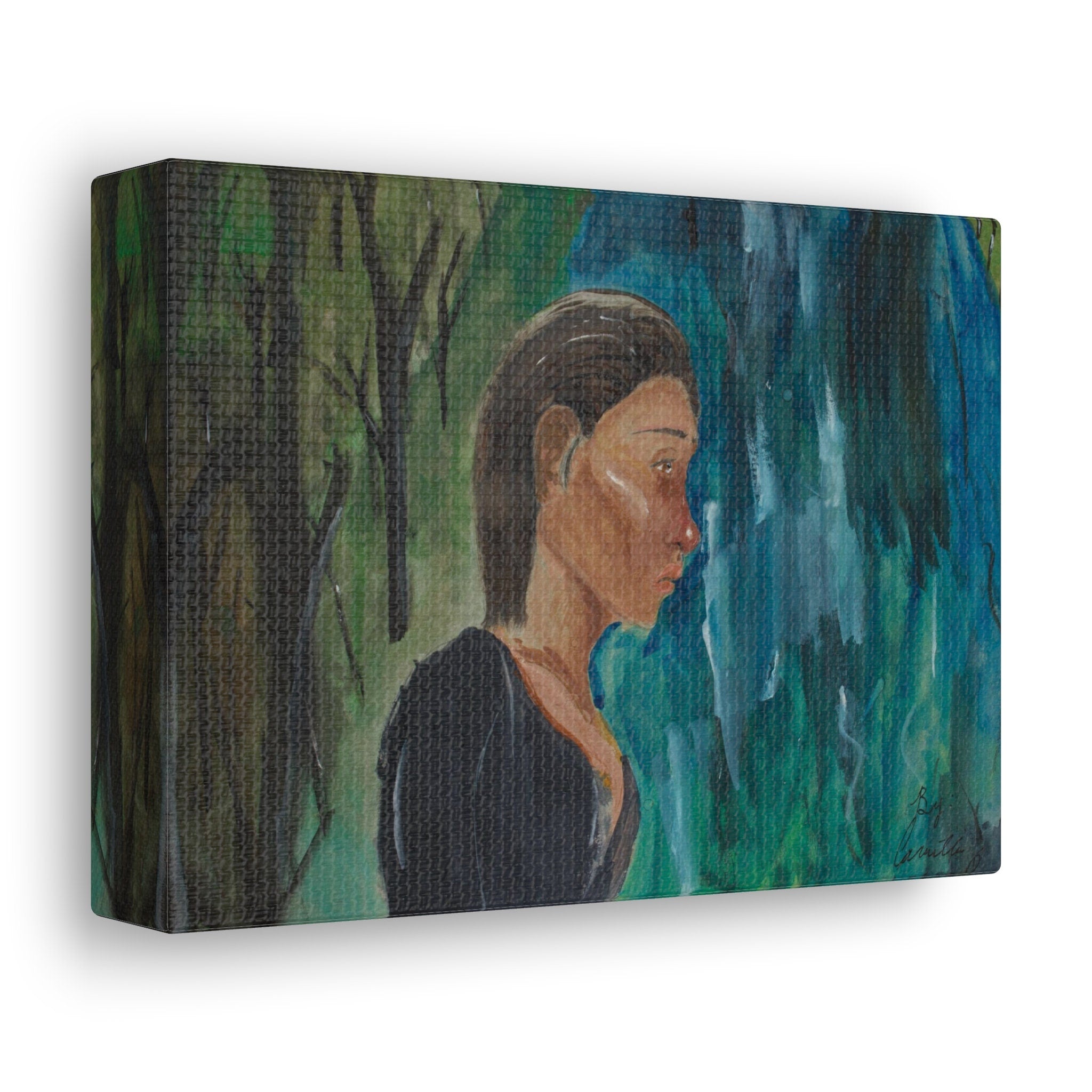 Women crying by the River Canvas Gallery Wraps
