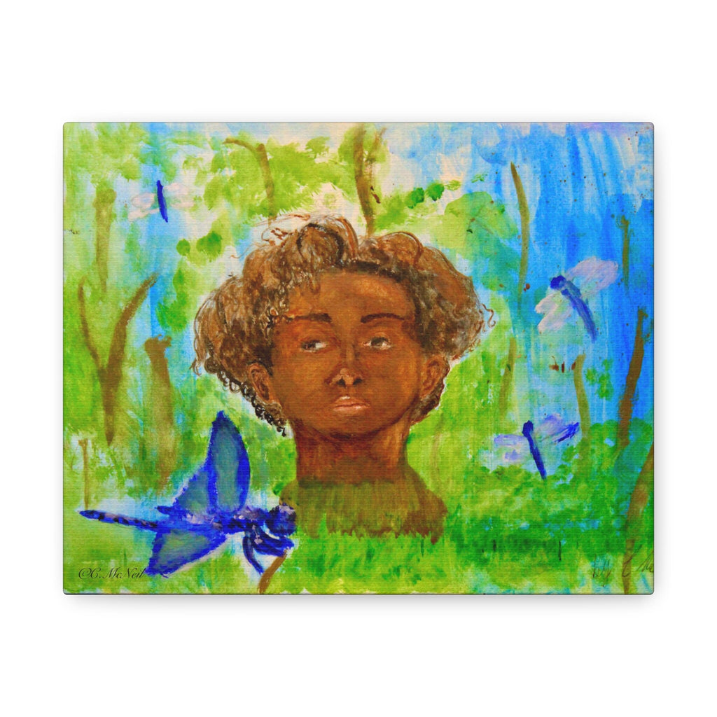Dragonfly river fine art print - water color  Canvas
