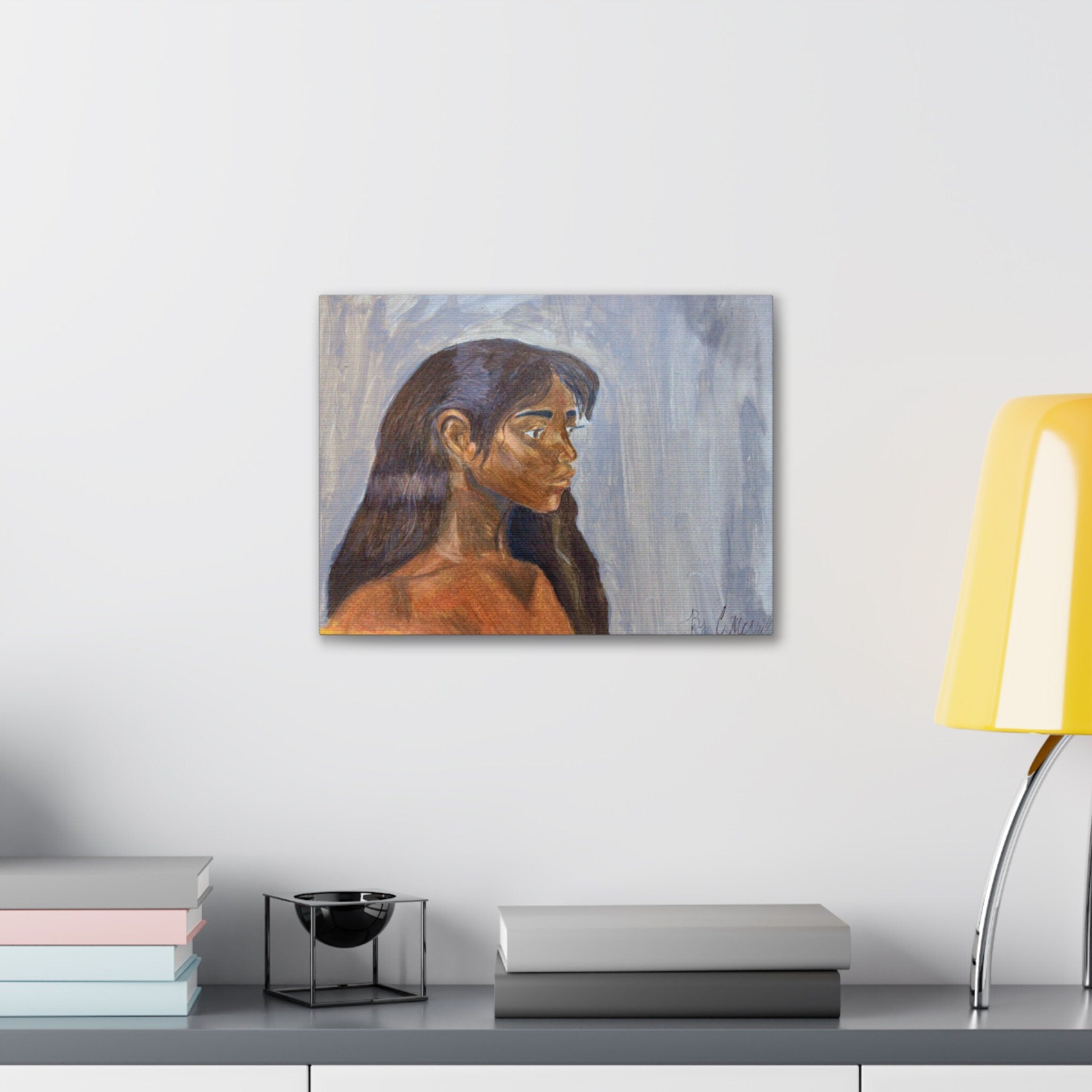 Brown skin women's portrait Canvas Gallery Wraps