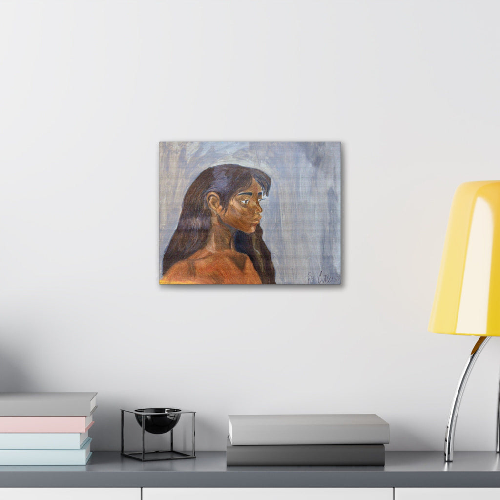 Brown skin women's portrait Canvas Gallery Wraps