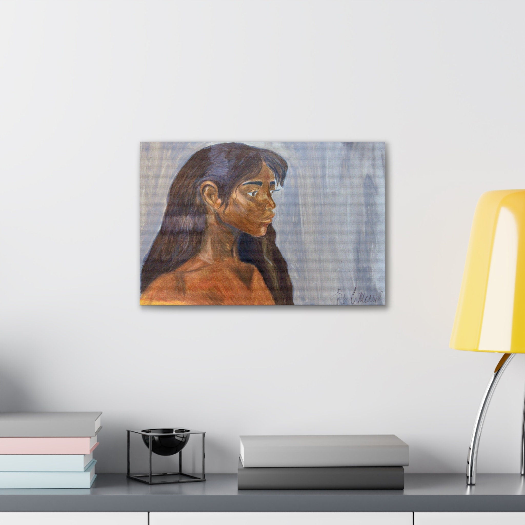 Brown skin women's portrait Canvas Gallery Wraps