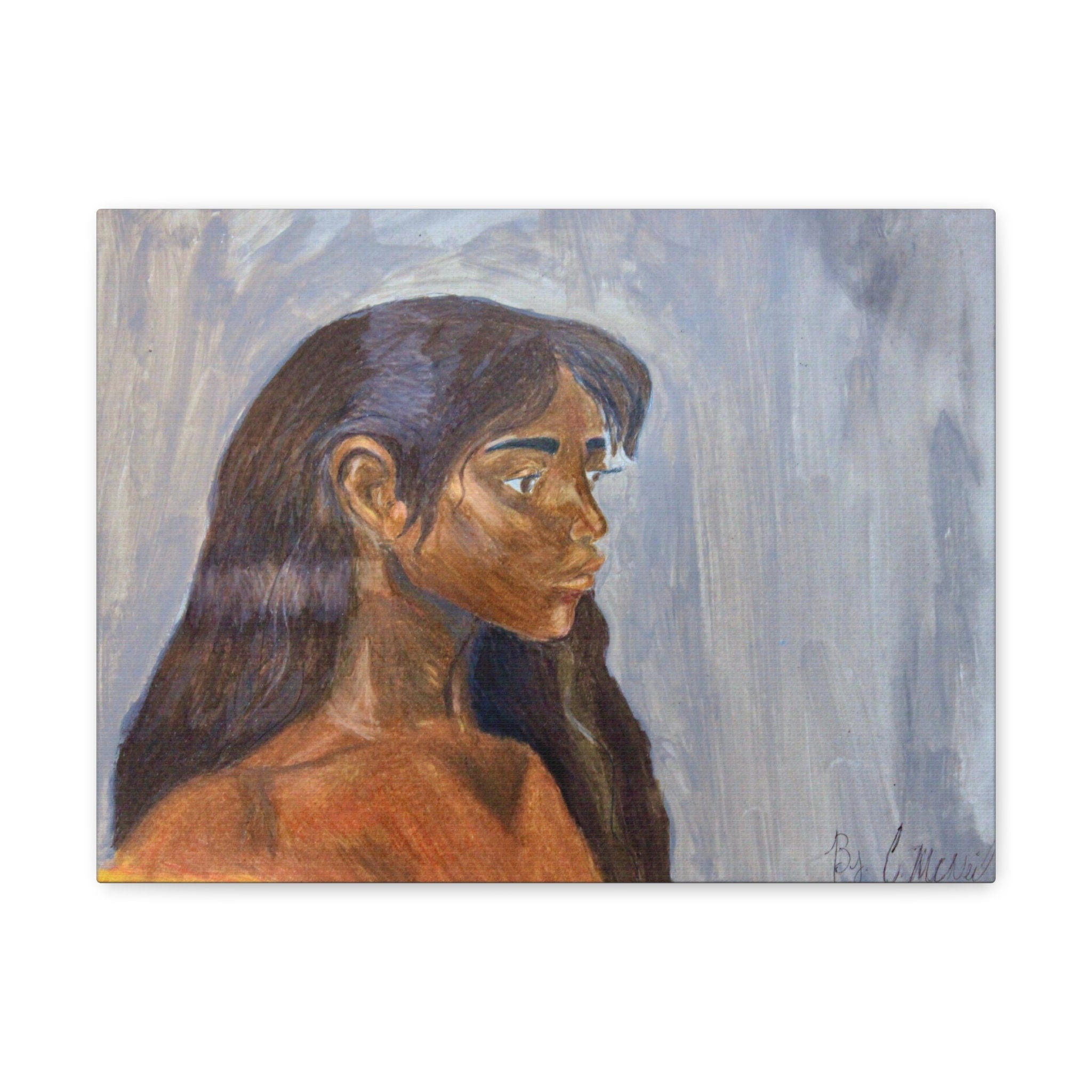Brown skin women's portrait Canvas Gallery Wraps