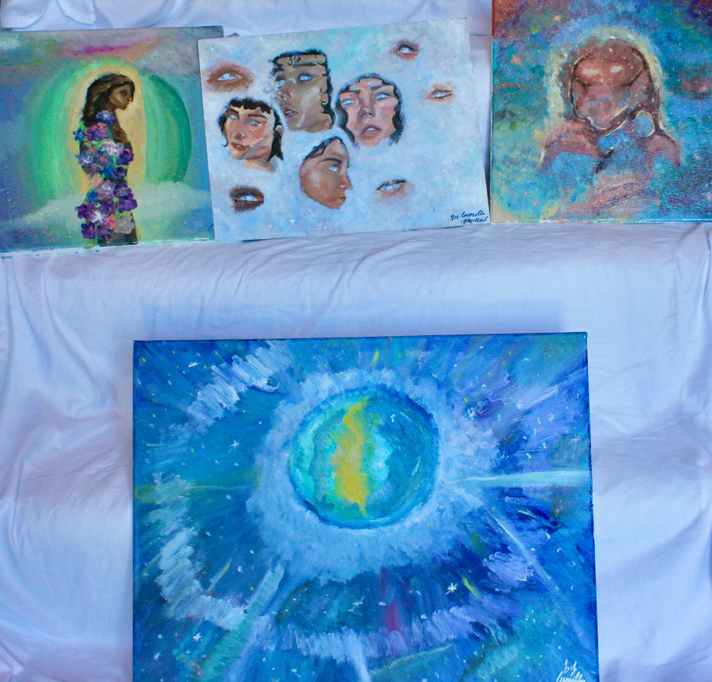 Far Far Away Original Painting by Camilla McNeil. Space art, Nebula, Stars