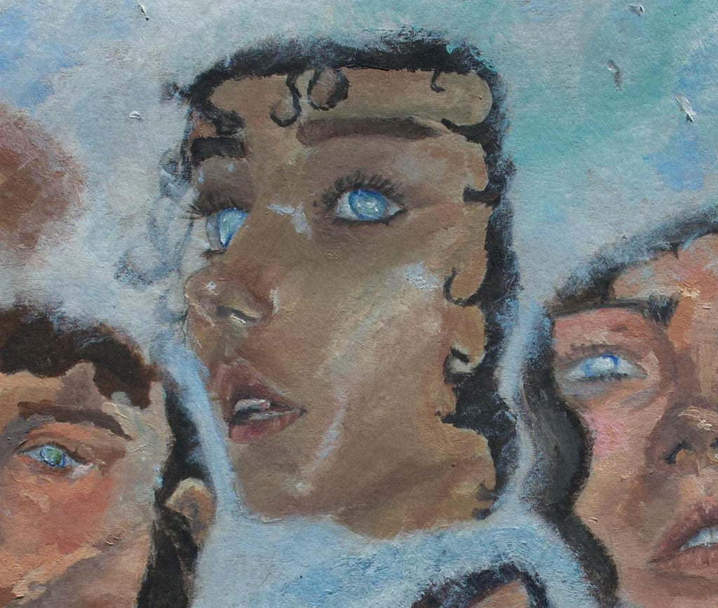 THEY - Print of original- oil paint - women with mysterious eyes